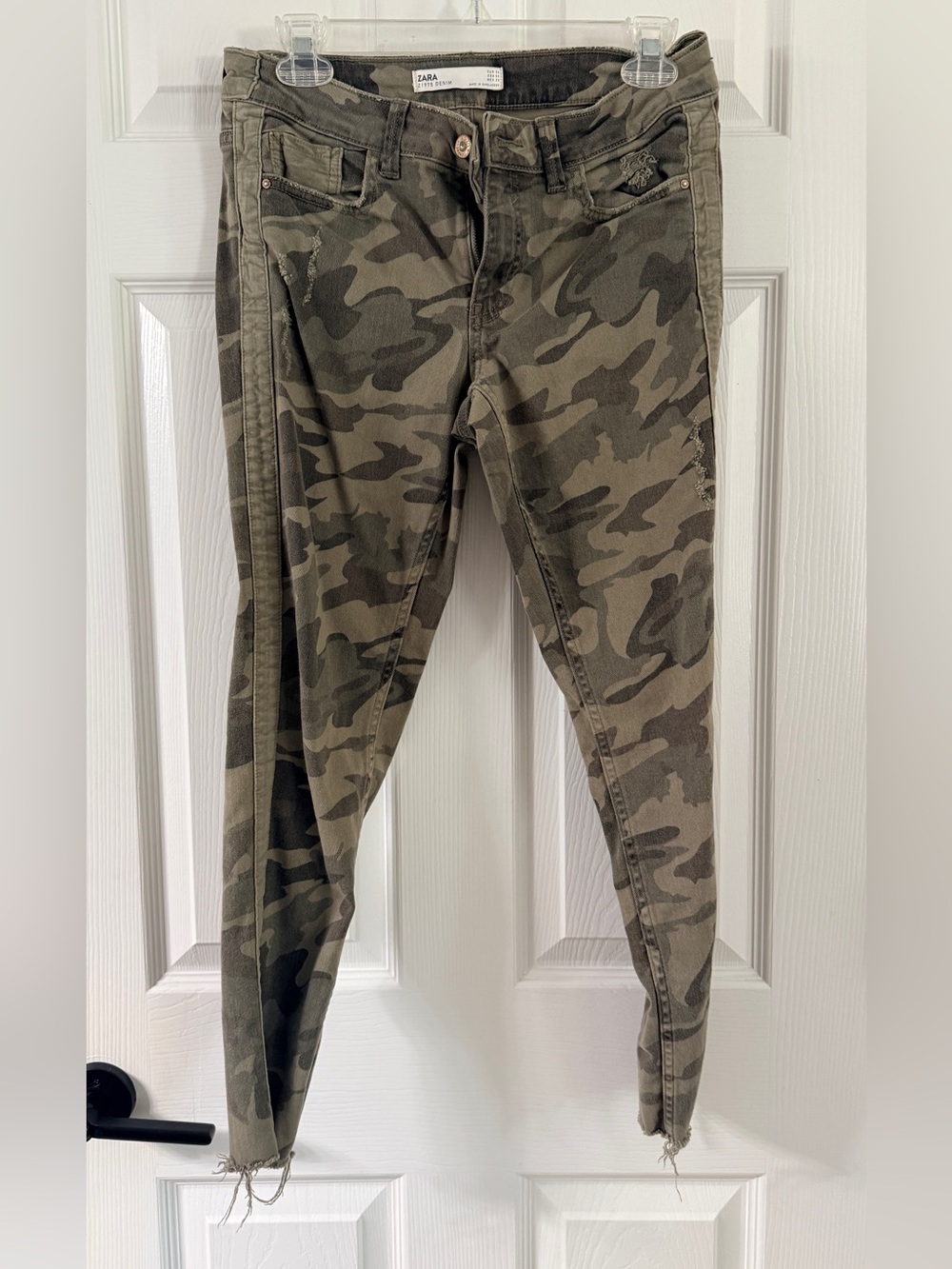 Zara Olive Camo Ankle Skinny Jeans